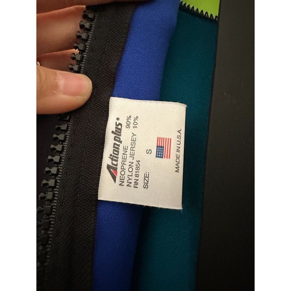 NEW Wet Suit Action Plus Full Body Neoprene Purple Yellow Small Made in USA - Picture 10 of 13